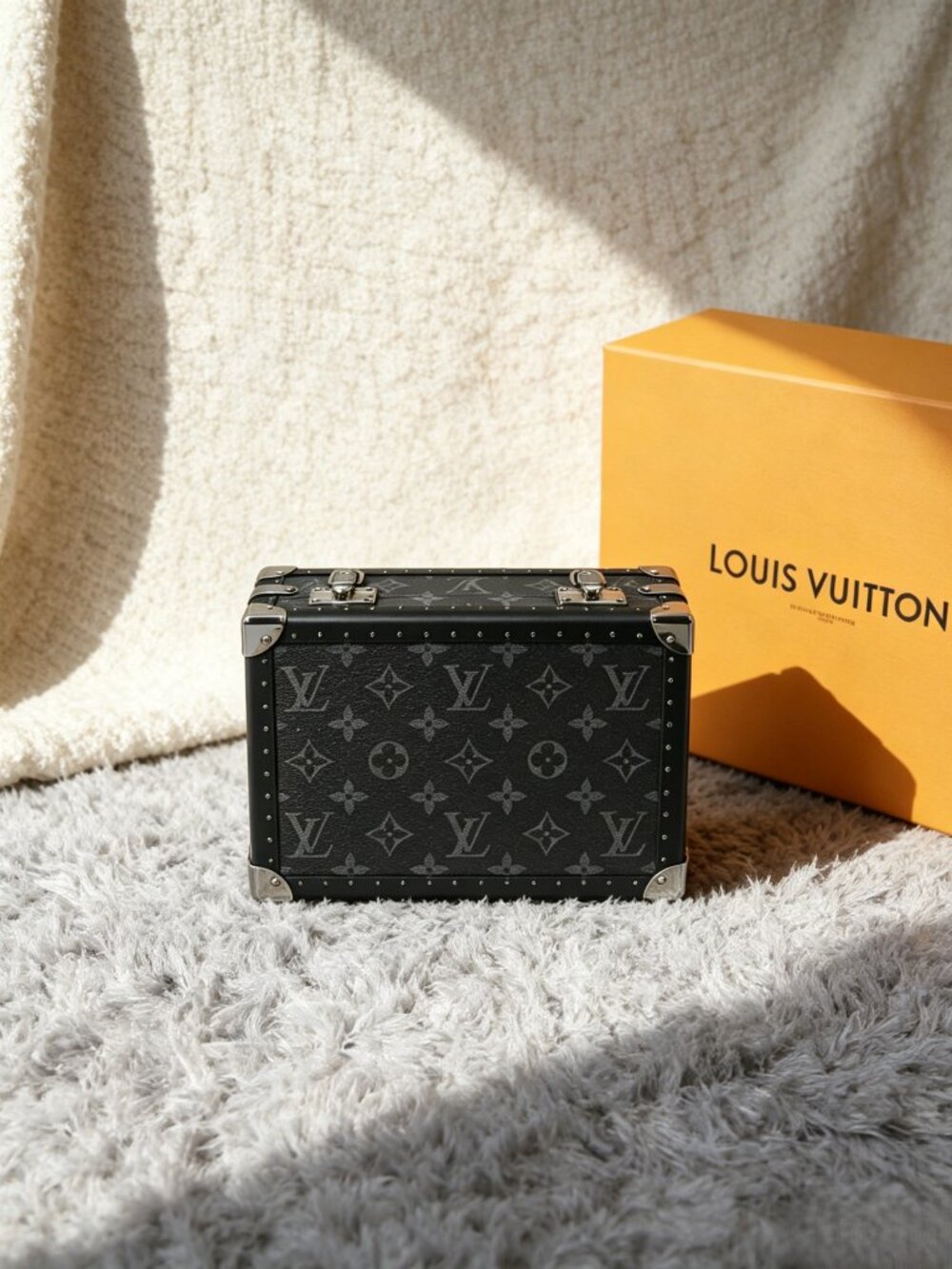 Louis Vuitton Clutch Box Monogram Eclipse Canvas